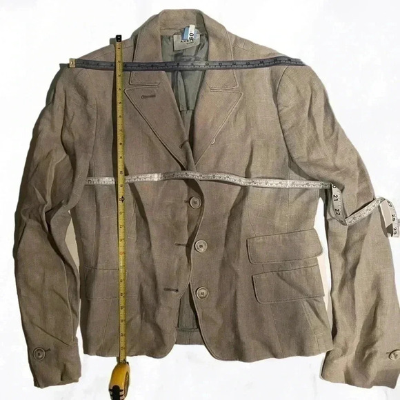 Akris Punto classic stylish blue grey trendy long sleeve 3 faux pocket blazer 12 - Picture 6 of 6